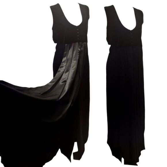 Vintage McClintock NWT Velvet Pleated Over Skirt Gown Dress 10-12 USA - Picture 1 of 16